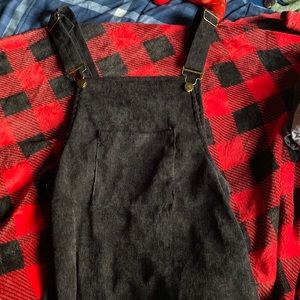 Black dress overalls sips up from side shein